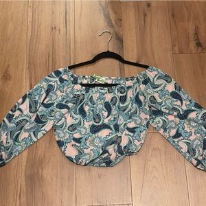 Show Me Your Mumu Paisley off the shoulder top